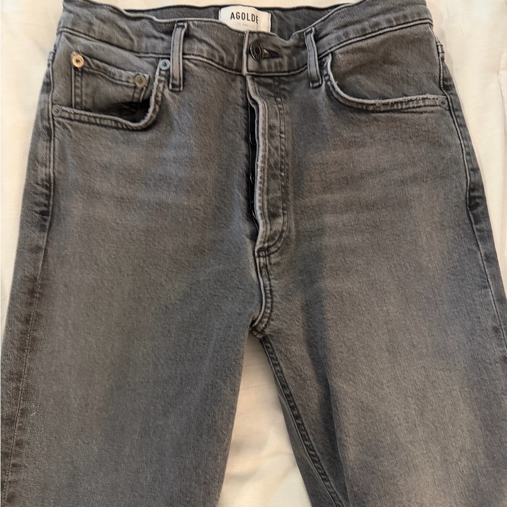 AGOLDE Nico High Rise Slim Fit Jeans in Visage Grey - Size 27